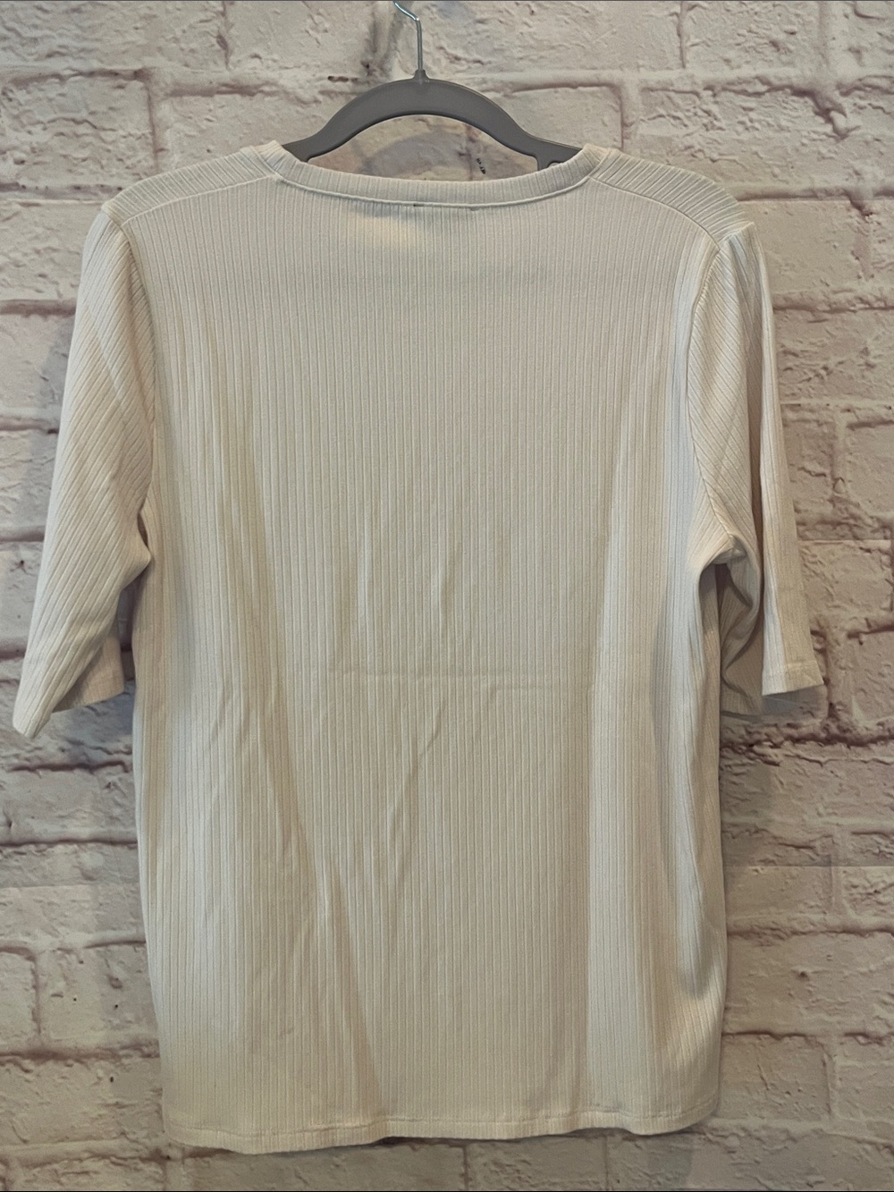 Splendid Cream Ribbed Short-Sleeve Tee - Picture 5 of 5